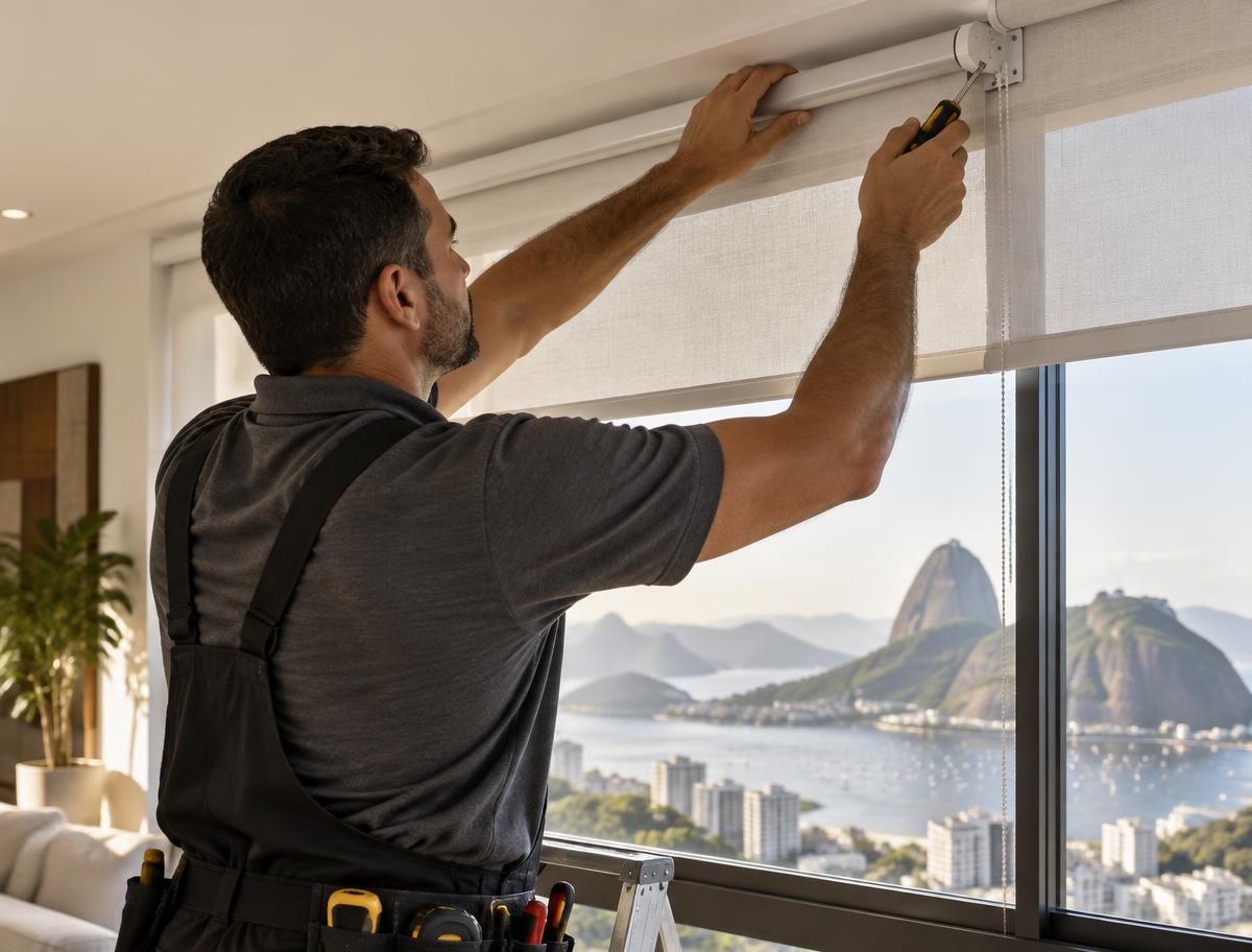 Imagem ilustrativa de instalação de persianas